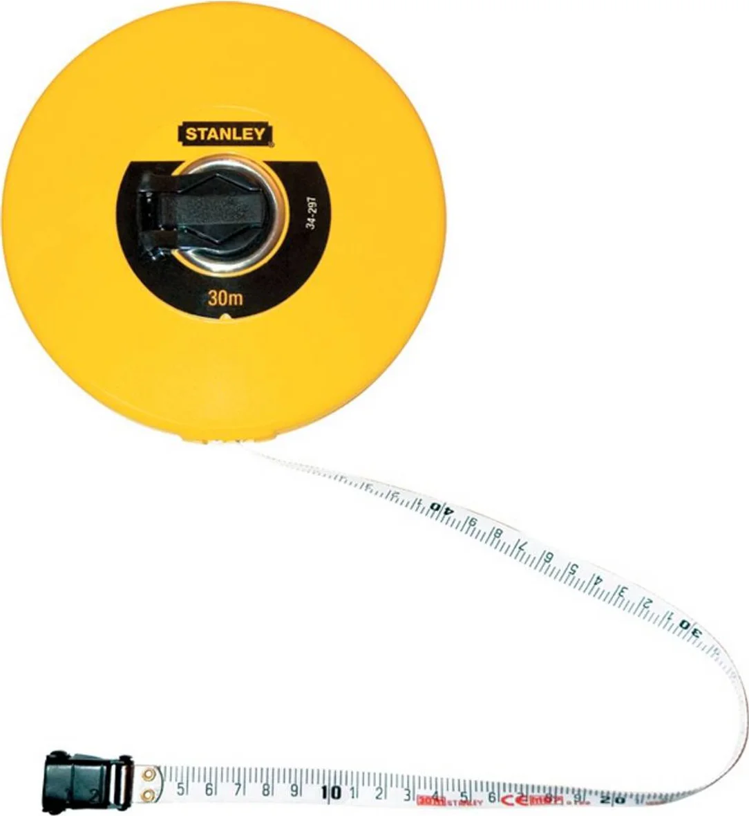 Stanley 0-34-295 Landmeter fiberglas 10m x 12,7mm gesloten kast