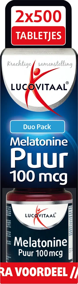 3x Lucovitaal Melatonine 100mcg DUO Pack 2x500 tabletten