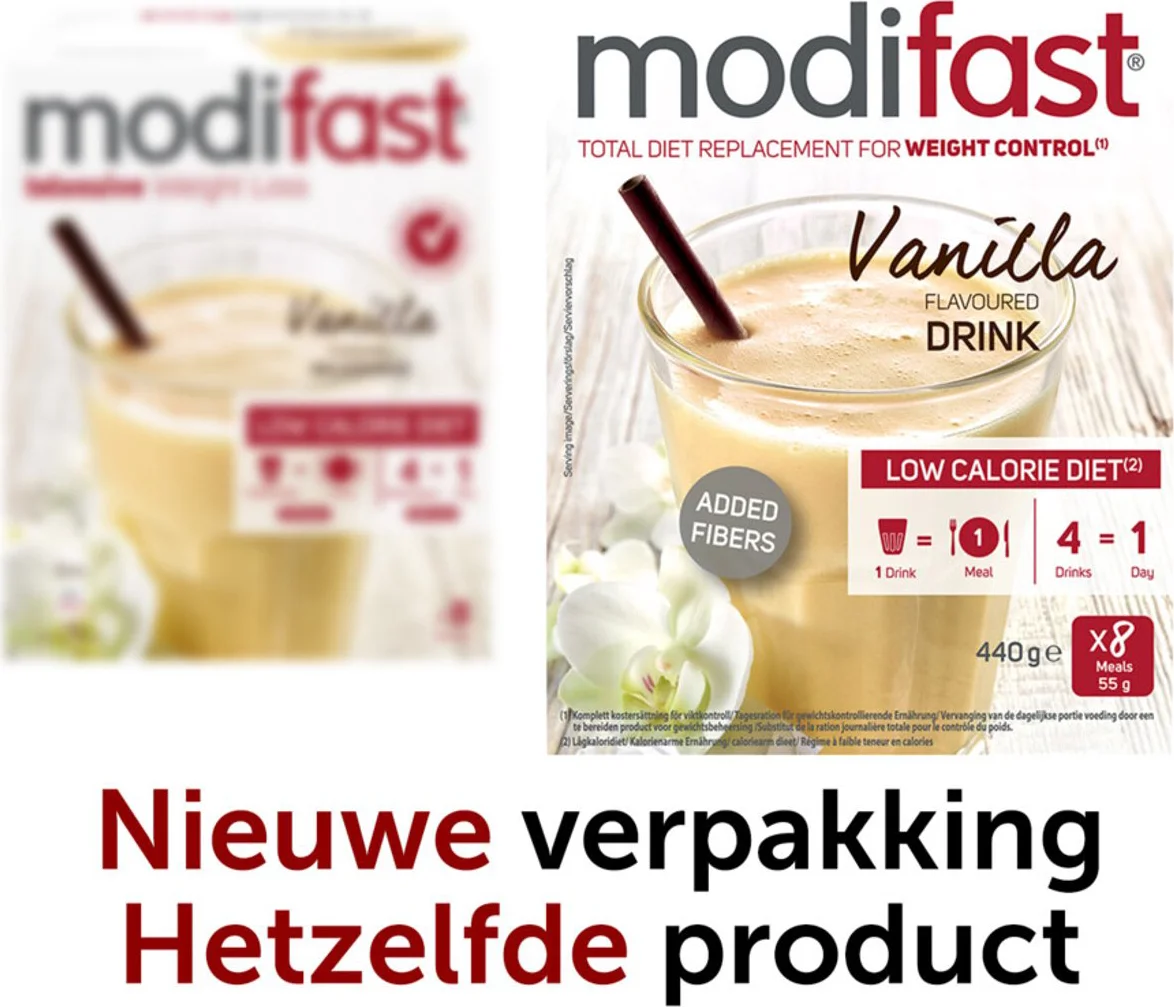 2x Modifast Weight Control Milkshake Vanille 8 x 55 gr