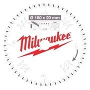 Milwaukee Cirkelzaagblad voor Kunststof | Ø 160mm Asgat 20mm 52T - 4932471292