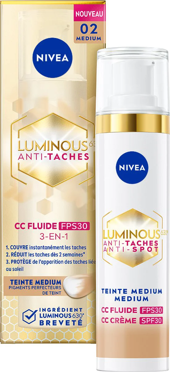 Nivea Luminous630 Antispot CC Fluid SPF30 - 02 Medium 40ML