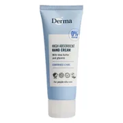 Derma High Absorbent Hand Cream Parfumvrij 75ML