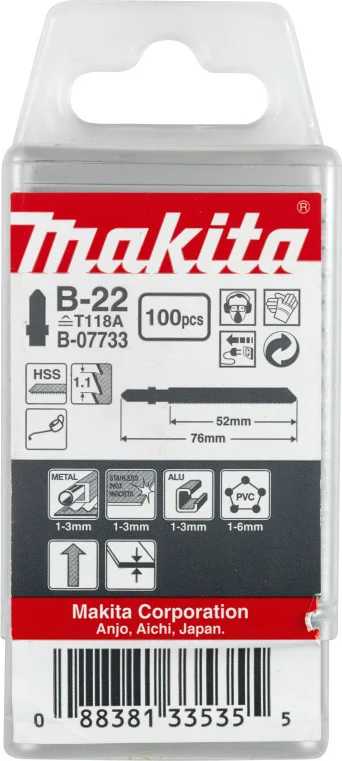 Makita B-07733 T 118 A Decoupeerzaagblad voor Dun Staal & Aluminium VE=100