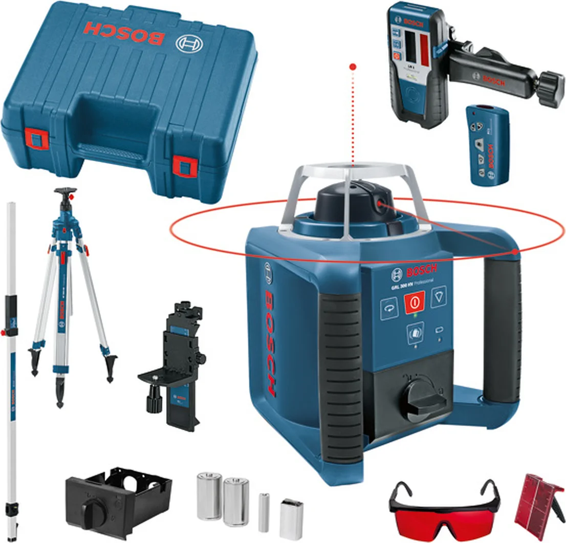 Bosch Professional PRO GRL 300 HV + LR 1 + BT 300 HD + GR 240 Rotatielaser rood in koffer - 061599403Y