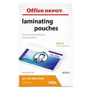 Office Depot - Lamineerhoes - Visitekaartje & Creditcard - Glanzend - 250 Micron - Transparant - 100 Stuks