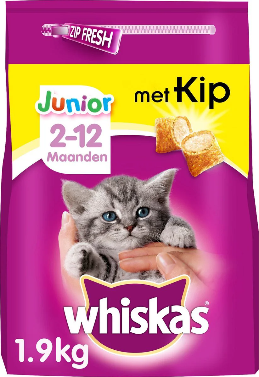 Whiskas Junior Kattenbrokken Kip 1,9 kg