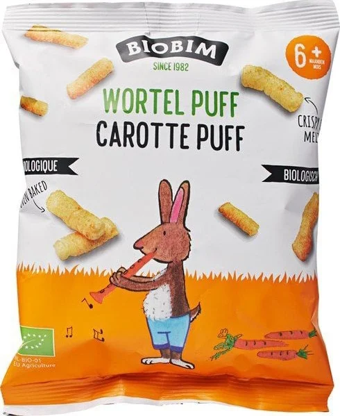Biobim Biologische Mais Puffs Wortel 6+M 20GR