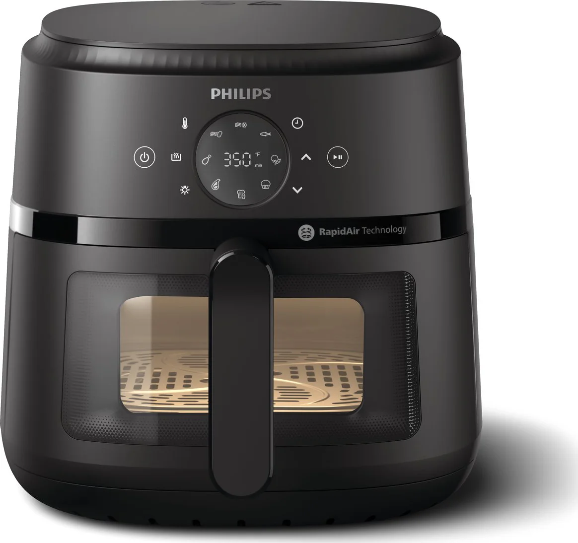 Philips 2000 Series Airfryer - NA230/00 - Kijkvenster - RapidAir - 6.2L - Tot 5 Personen - Zwart