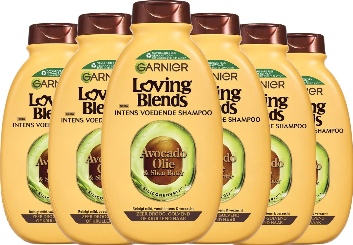 6x Garnier Loving Blends Avocado Olie en Shea Boter Shampoo 300 ml