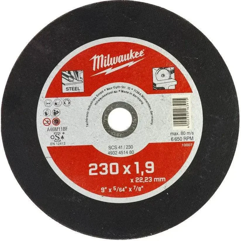 Milwaukee Doorslijpschijf Metaal SCS 41 / 230x1,9x22mm Contractor Series - 4932451480