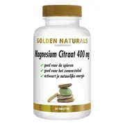 2x Golden Naturals Magnesium Citraat 400mg Vegan 60 tabletten