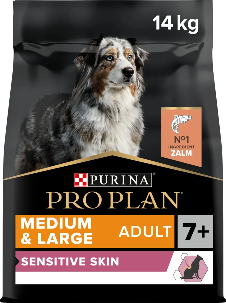 Pro Plan Hondenvoer Droog Adult 7+ Medium & Large Sensitive Skin Zalm 14 kg