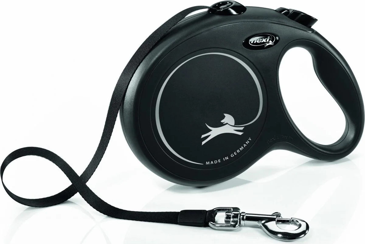 Flexi Rollijn Classic Tape 8 mtr tot 50 kg Zwart