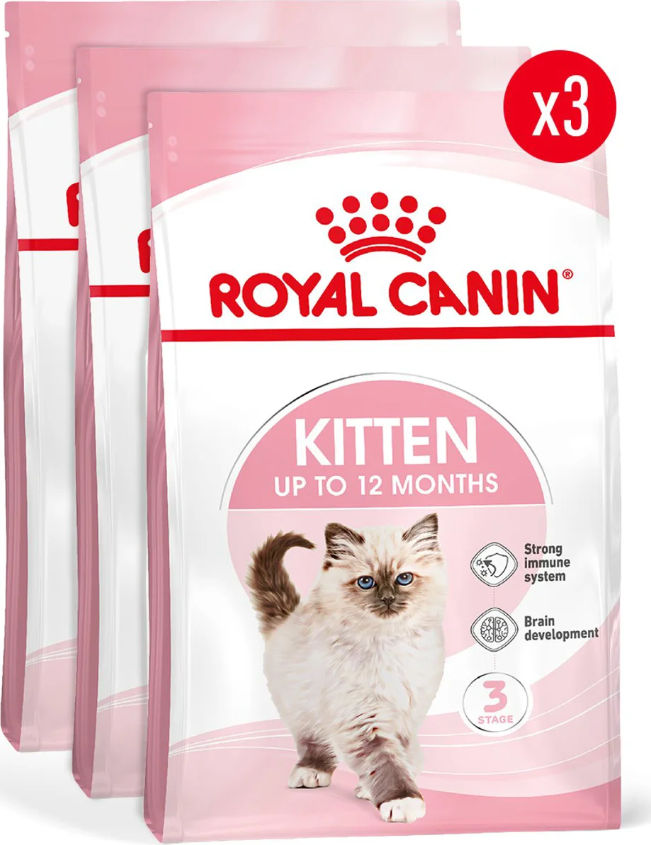 3x Royal Canin Kattenvoer Droog Kitten 2 kg