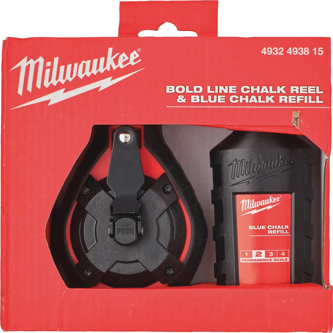 Milwaukee Slaglijnmolen dikke lijn 30m + blauw krijt - 4932493815