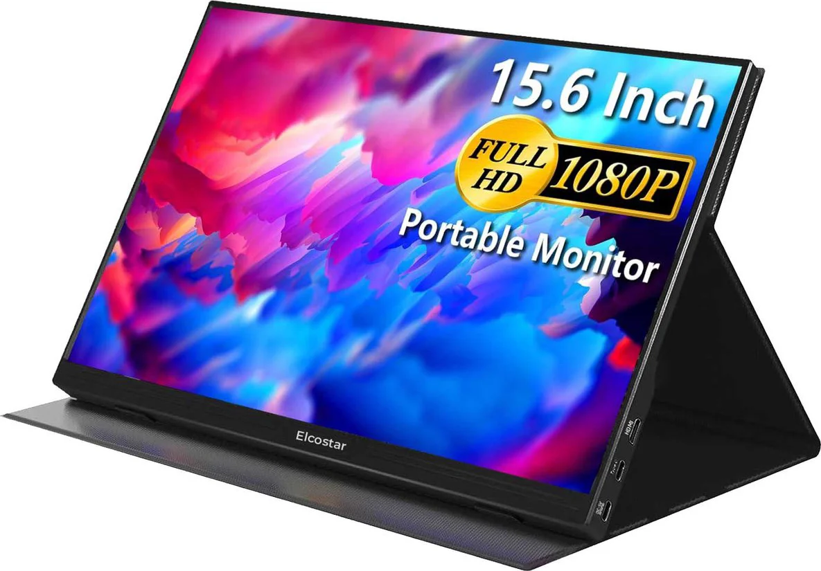 Elcostar Pro Portable Monitor 15.6 Inch - Full HD - IPS Beeldscherm - USB-C monitor - Draagbare Gaming Monitor - HDMI - 2025 model