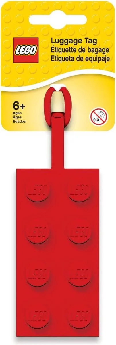 LEGO 2x4 rood bagagelabel