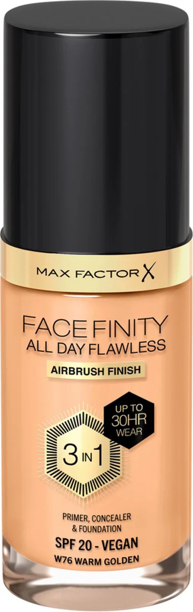 Max Factor Facefinity All Day Flawless Foundation W76 Warm Golden 34 ml