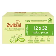 Zwitsal Billendoekjes Nature & Care Alcoholvrij - Plasticvrij - 624 doekjes - Voordeelverpakking