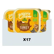 17x Edgard & Cooper Kuipje Vers Vlees Hondenvoer Bio Kalkoen 100 gr