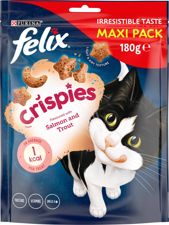 Felix Kattensnack Crispies Zalm - Forel Maxipack 180 gr