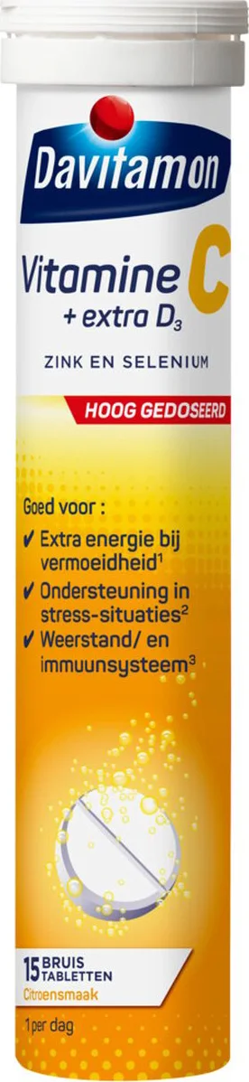 Davitamon Vitamine C Forte + Extra D3 Citroen 15 bruistabletten