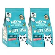 2x Lily's Kitchen Kattenvoer Droog Adult Witvis & Zalm 2 kg