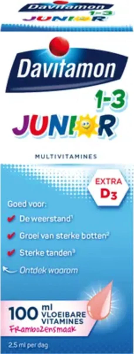 Davitamon Junior 1+ Framboos 100 ml