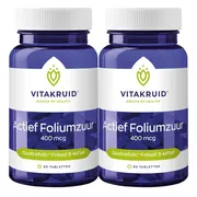 2x Vitakruid Actief Foliumzuur 400 Mcg 90 tabletten