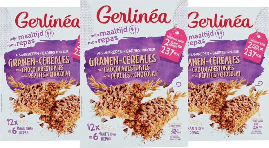 3x Gerlinea Repen Granen met Chocoladestukjes 12x31 gr