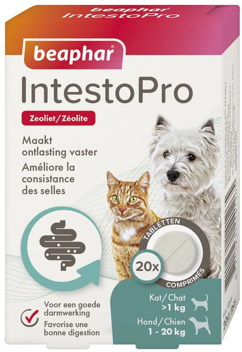 Beaphar IntestoPro Kat - Hond tot 20 kg 20 tabletten