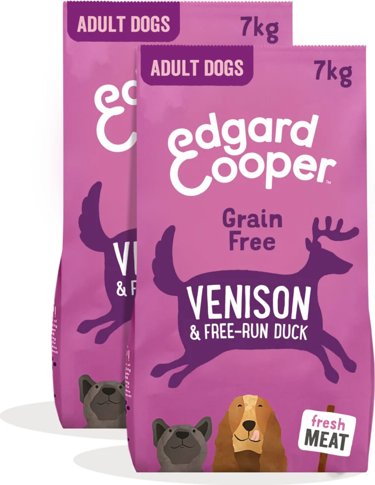 2x Edgard & Cooper Hondenvoer Droog Hert - Scharreleend 7 kg