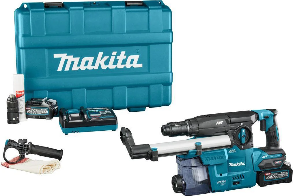 Makita HR009GM202 Accu combihamer SDS-Plus 3,9J + snelwisselboorkop + stofafzuiging XGT 40V Max 4.0Ah in koffer