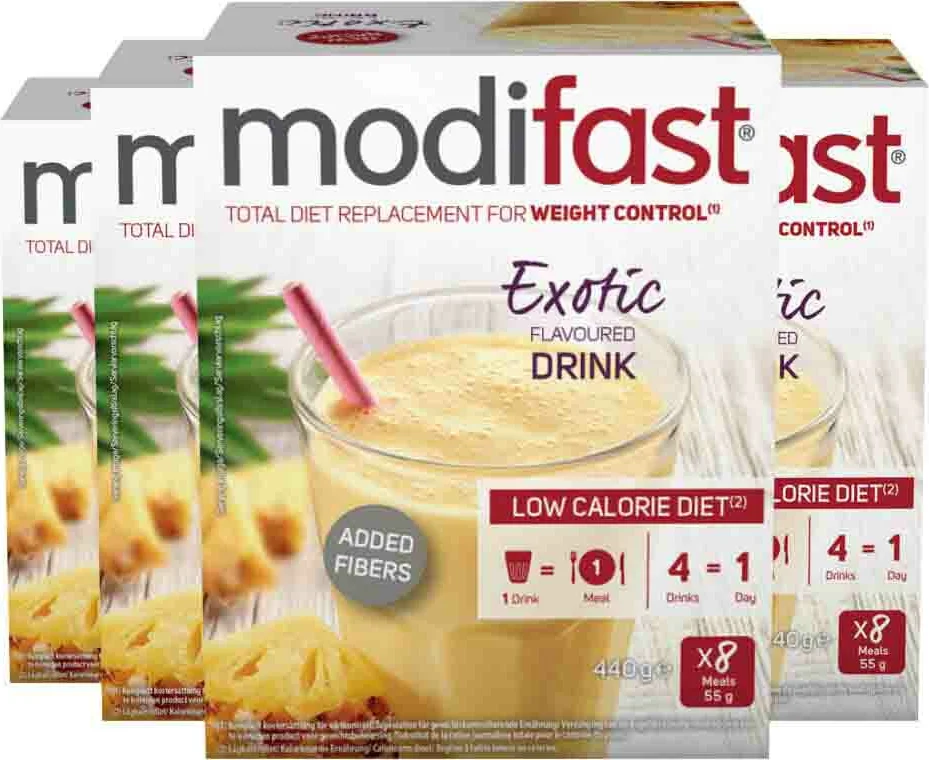 4x Modifast Weight Control Milkshake Exotic 100 gr
