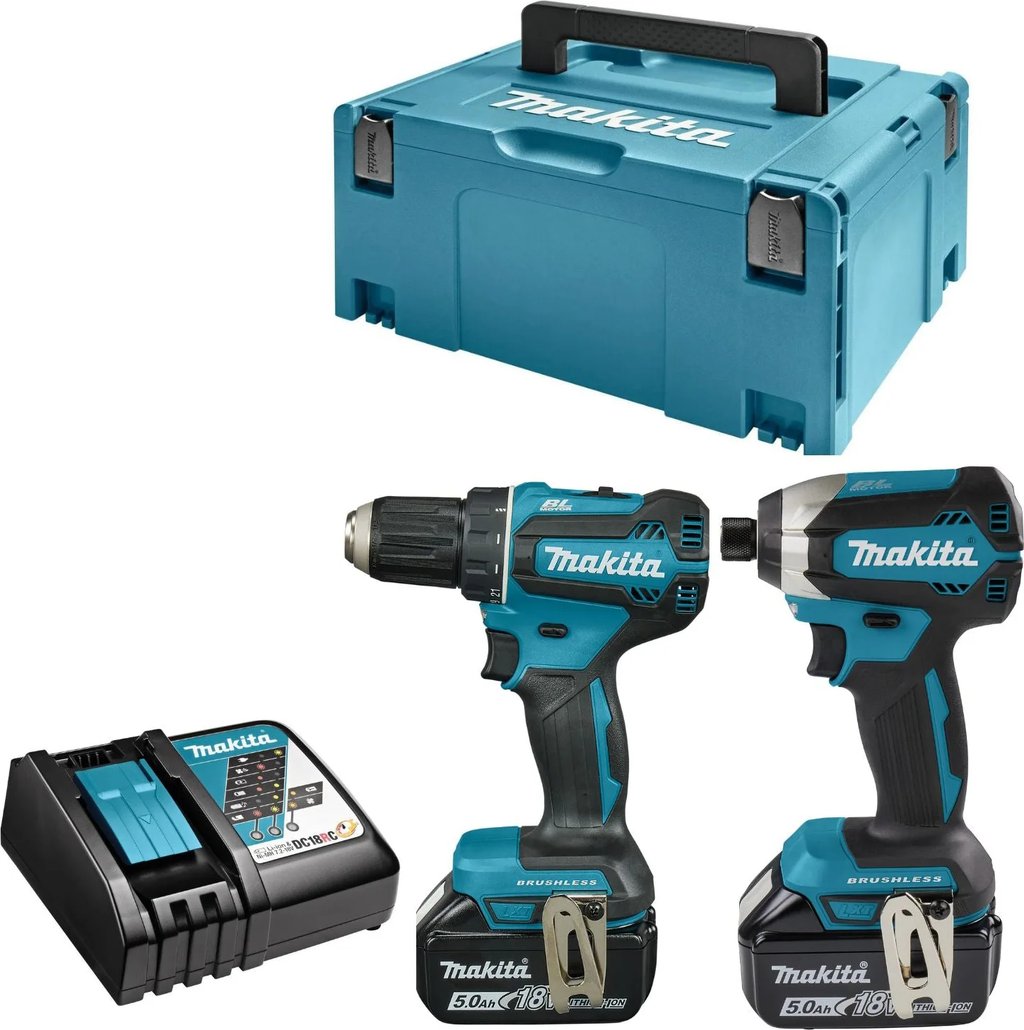 Makita DLX2289TJ Accu Combiset 2-delig (DTD153 + DDF485) 18V 5,0Ah in Mbox