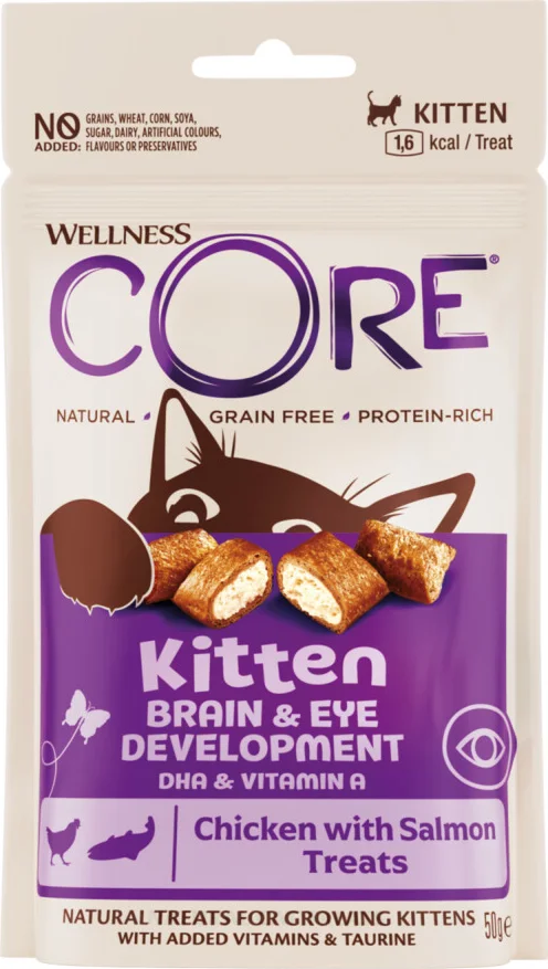 Wellness Core Kattensnack Kitten - Kip & Zalm 50 gr