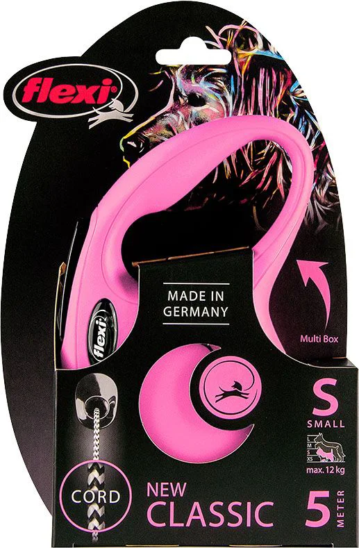Flexi New Classic - Rollijn Hondenriem - Koord - S - 5 m - Roze