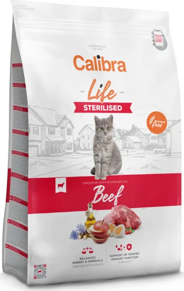 Calibra Life Sterilized Kattenvoer Beef 6 kg
