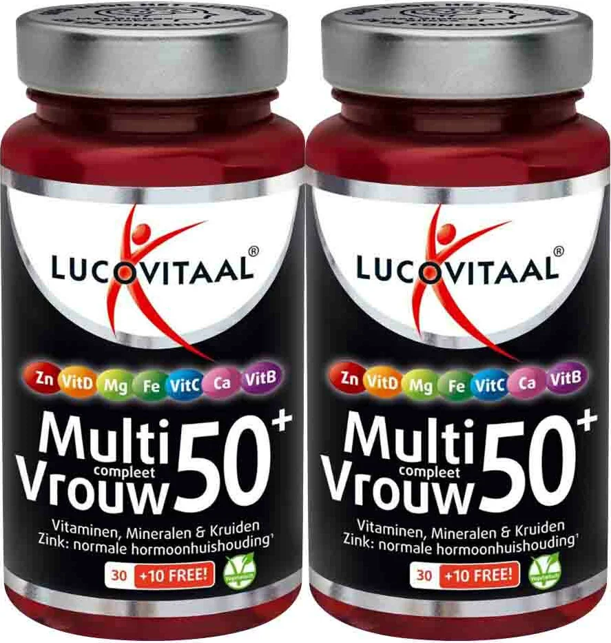 2x Lucovitaal Multi Vrouw Compleet 50+ met Ginkgo Biloba 40 tabletten