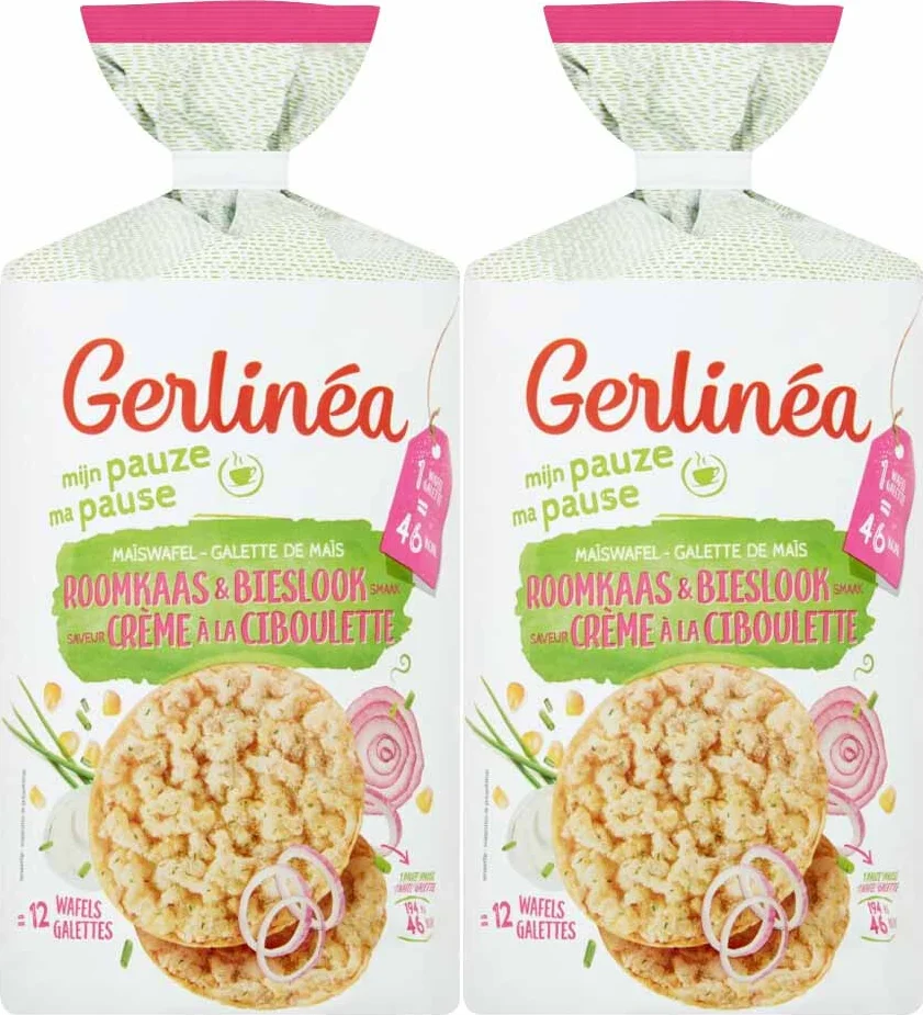 2x Gerlinea Maïswafel Roomkaas & Bieslook 123 gr