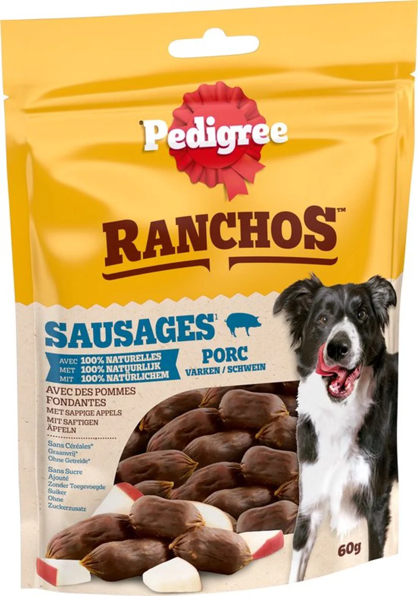 Pedigree Hondensnack Ranchos Sausages Varken 60gr