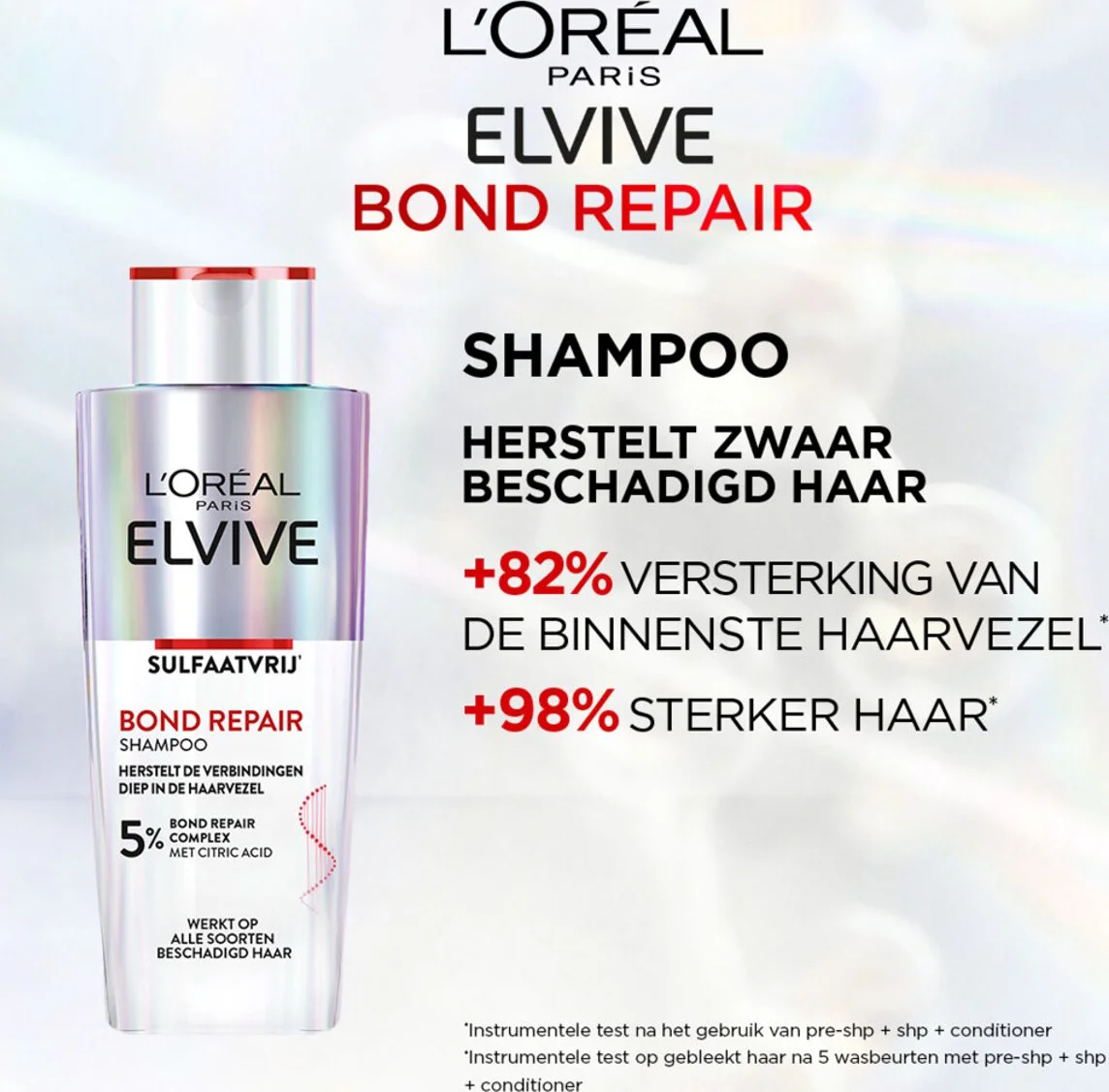 3x L'Oréal Elvive Bond Repair Shampoo 200 ml