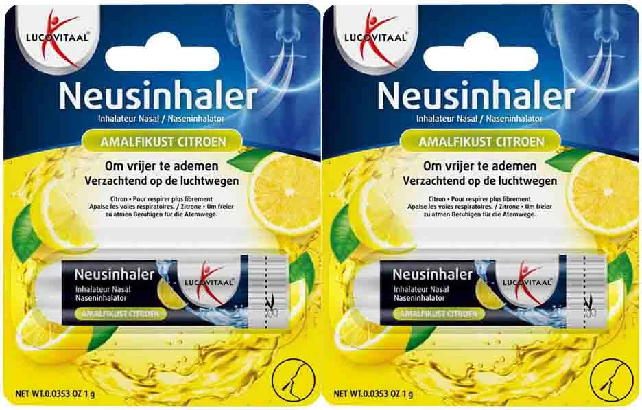 2x Lucovitaal Neusinhaler Vrijer Ademen Amalfikust Citroen 1 gr