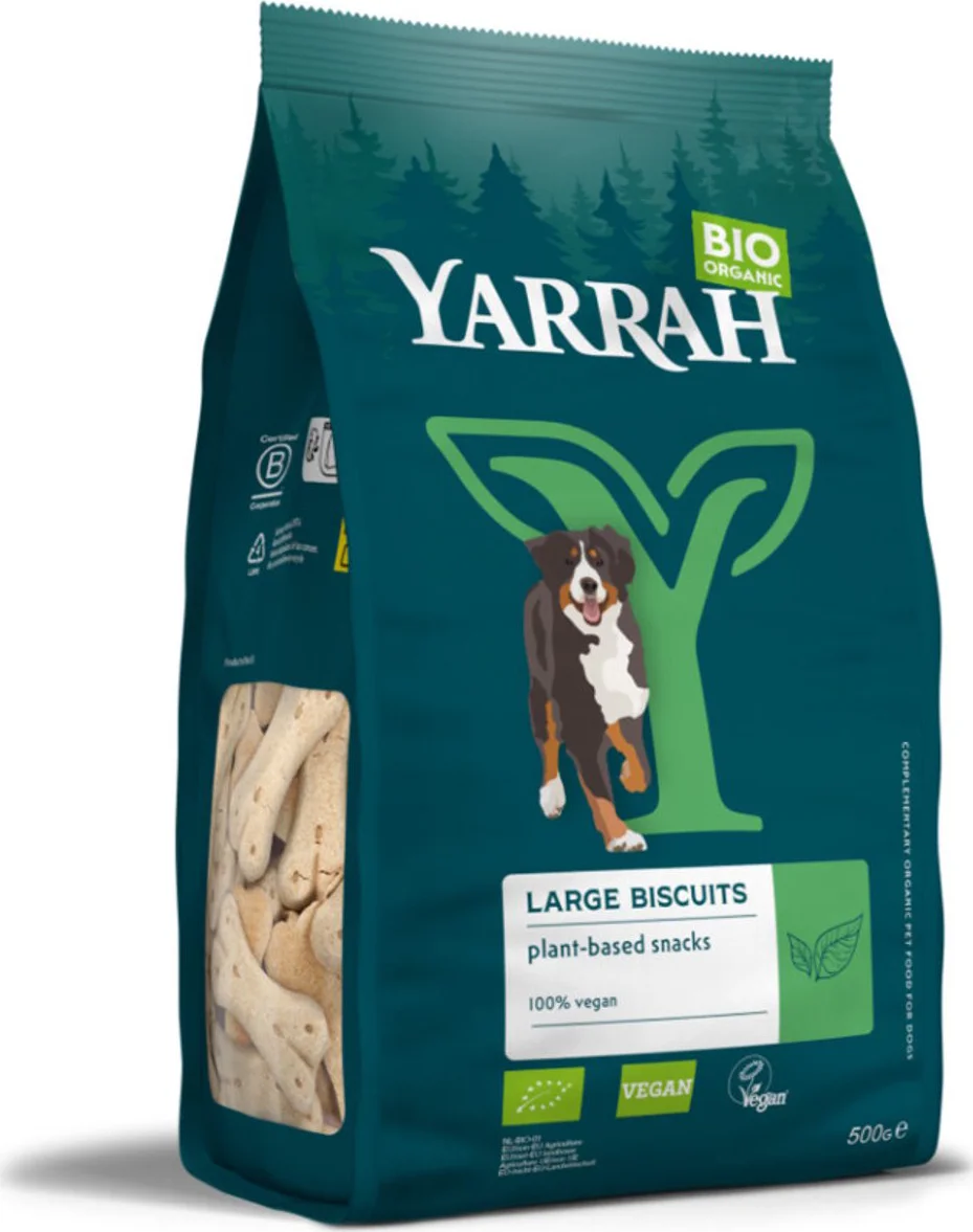 4x Yarrah Biologische Hondenkoekjes Vegan 500 gr
