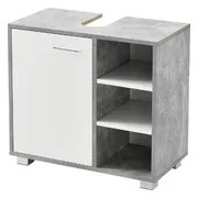 Luxe Wastafel Onderkast – Met Uitsparing – Vrijstaand – Badkamer Kastje – Betonlook – 4 Lades – Stijlvol Design – Grijs