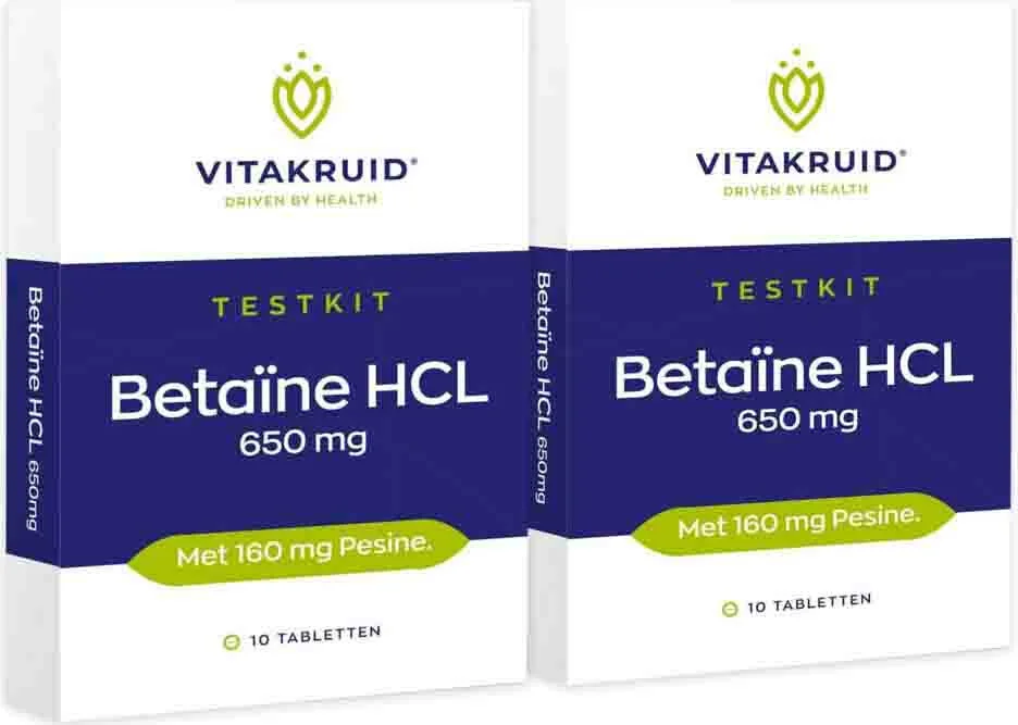 2x Vitakruid Betaïne HCL Testkit 10 tabletten