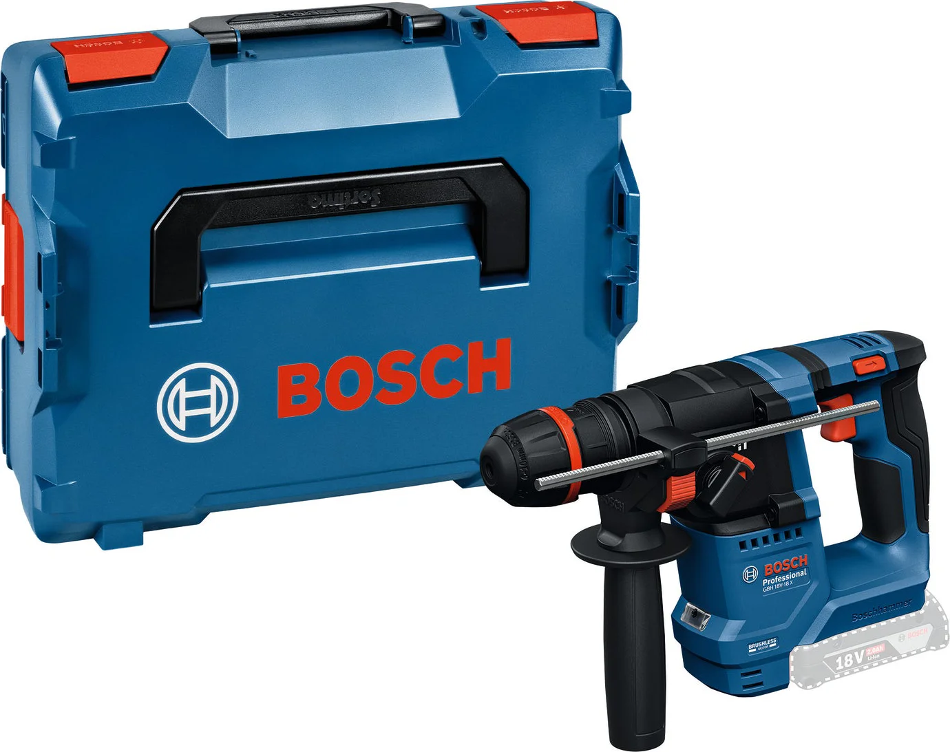 Bosch Professional GBH 18V-18 X Accu boorhamer ONECHUCK SDS-Plus 1,5J 18V Basic Body in L-Boxx - 0611927102