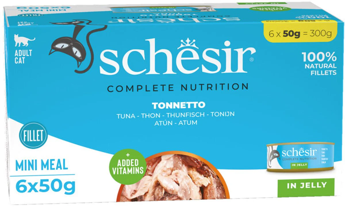 8x Schesir Kattenvoer Tonijn 6 x 50 gr