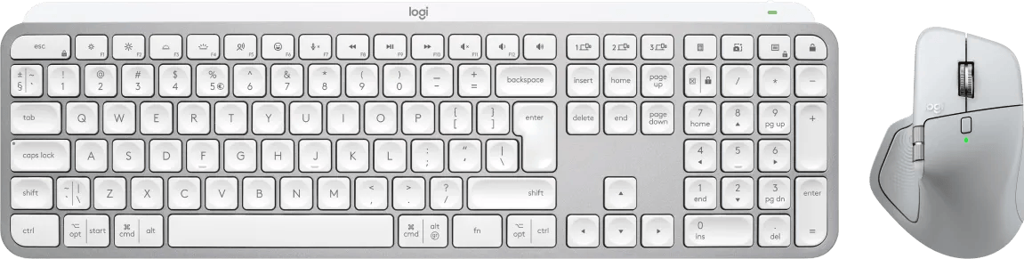 Logitech MX Master 4 voor Mac Zilver + Logitech MX Keys S for Mac Qwerty Wit