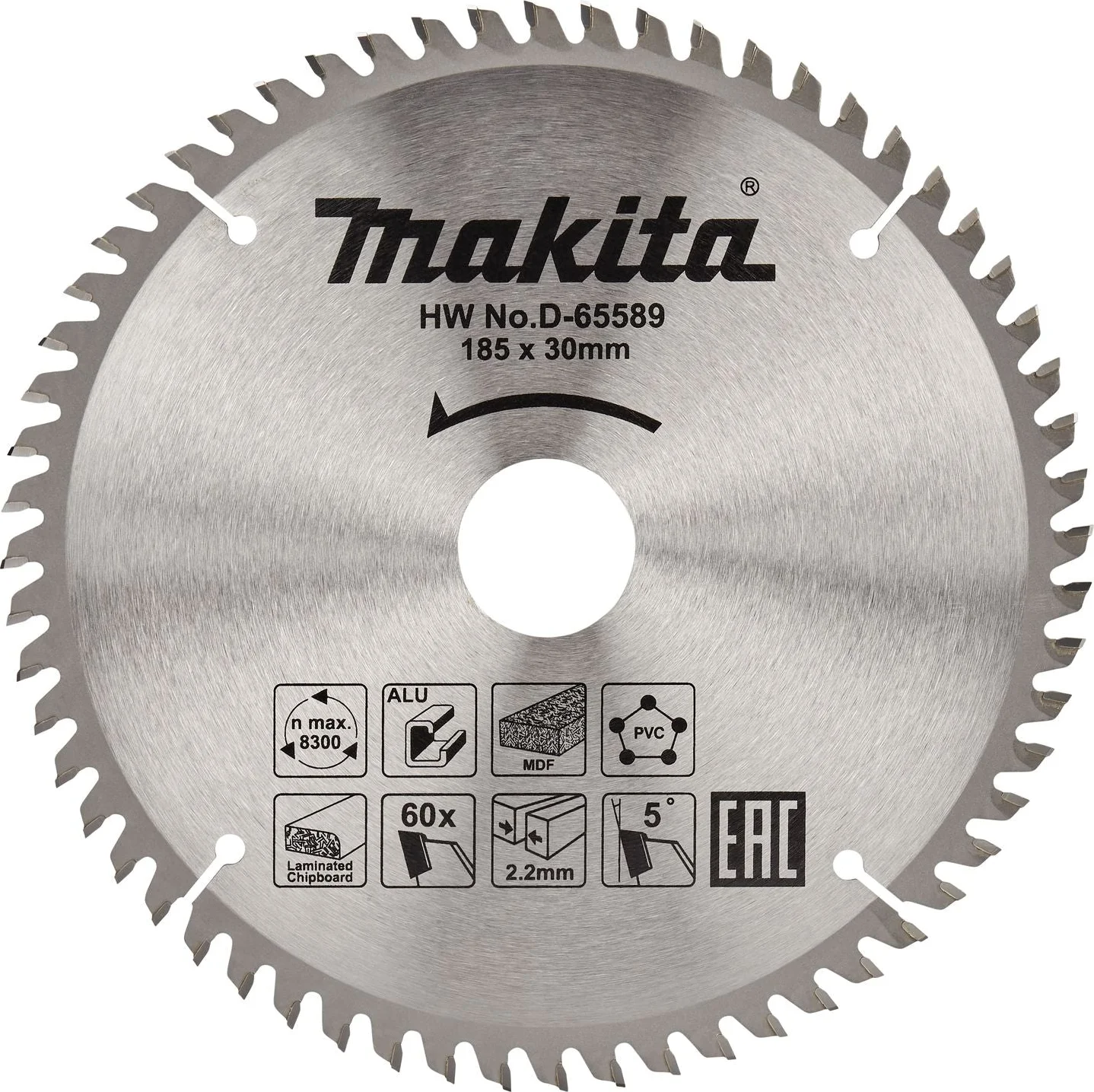 Makita Cirkelzaagblad voor Multimaterial | Standaard | Ø 185mm Asgat 30mm 60T - D-65589